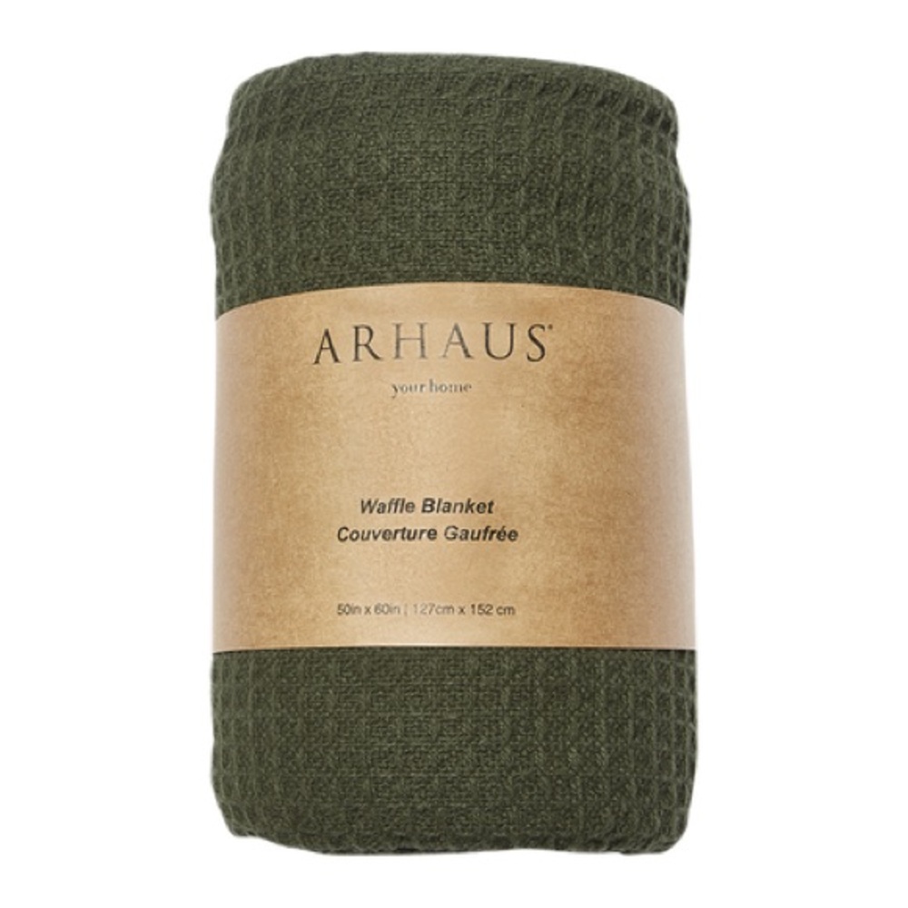 Arhaus Waffle Knit Throw Blanket